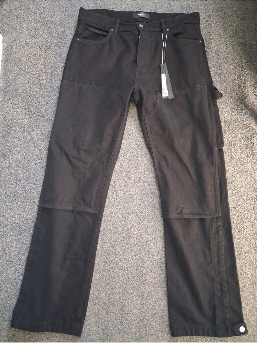 Men's Black Work Pants with Utility Pockets